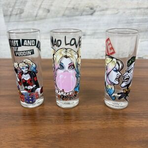 Harley Quinn  Suicide Squad Longneck Shot Glasses Licensed Lot of 3